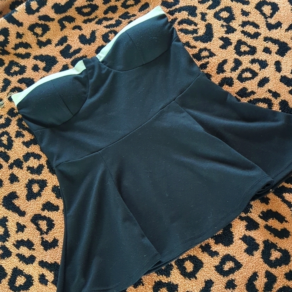 Poof strapless peplum top